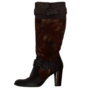Born Crown - Women's Brown Suede Kimber Knee High Boots - Side Zipper- Size 7